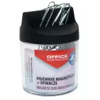 OFFICE products papierklemhouder, met clips, rond, magnetisch, transparent