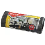 OFFICE products sac poubelle, HDPE, 63 microns, 35 litres, noir, rouleau de 50 pièces