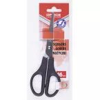 OFFICE products ciseaux, 16 cm, droite en gauche, bouts pointus, noir, blister de 1 pièce