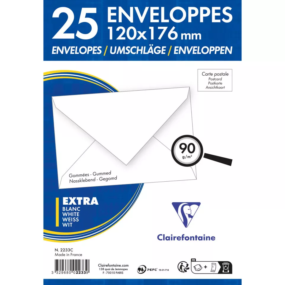 White gued 120x176 adm.env.-/ Pc.