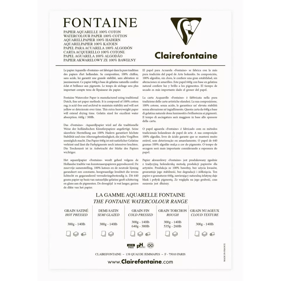 Testeurs Fontaine Grain Fin paquet A5...