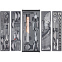 Boite 106 outils 1/4" + 1/2" à 5 compartiments Kraftwerk / pce