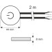 Interrupteur captif 12V-24V ép.anneau 16-38mm câble 2m IP20 / pce