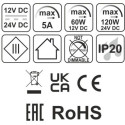 Gesloten schakelaar 12V-24V dikte ring 16-38mm kabel 2m IP20 / pce