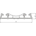 Rail de roulement inférieur double "PRO" aluminium blanc pour coulissants NOVO S 18/4 et NERO 18/4 longueur 4,05m / 4.05m