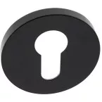 Paire rosaces entrée PZ Ø53/6mm OFFICE inox 304 noir mat / pce