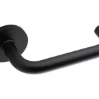 Paire poignée porte U-forme Ø16mm sur rosace Ø53/6mm, noir mat / pce