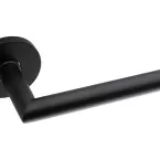 Paire poignée de porte L90°-forme Ø16 sur rosace Ø53/6mm, noir mat / pce