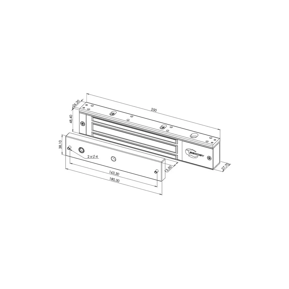 Ventouse Apparente - 300 DaN - 12/24V...