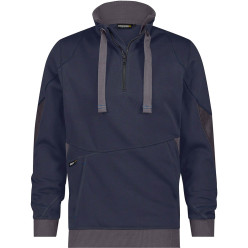 Sweater met halve rits - Stellar - marine/zwart - Dassy - XL / PCE