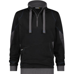 Sweater met halve rits - Stellar - zwart/grijs - Dassy - M / PCE