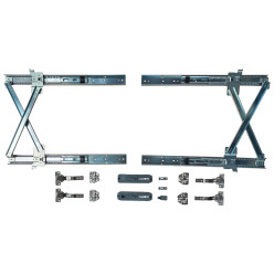 Draai- en intrekbare beslagset R01, diepte 600mm voor een deur tot 25kg / pce
