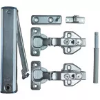 Kit compas de relevage SE force léger à angle d'ouverture 105° et avec push to open nickelé pour hauteur d'armoire 240 à 600mm /