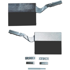 Set of 2 Light Lift Stays SQ, 107° Opening Angle, Push to Open, Anthracite/Nickel, for Cabinet Height