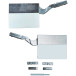 Set of 2 Light Duty Lift Stays SQ with 107 Degree Opening Angle and Push to Open, White/Nickel, for Cabinet Height 25