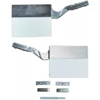 Kit de 2 compas de relevage SQ force léger à angle d'ouverture 107° et avec push to open blanc/nickelé pour hauteur d'armoire 25