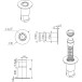 Ø13mm stofdichte vloerdrorpel, Ø35mm rozet, roestvrij staal / pce