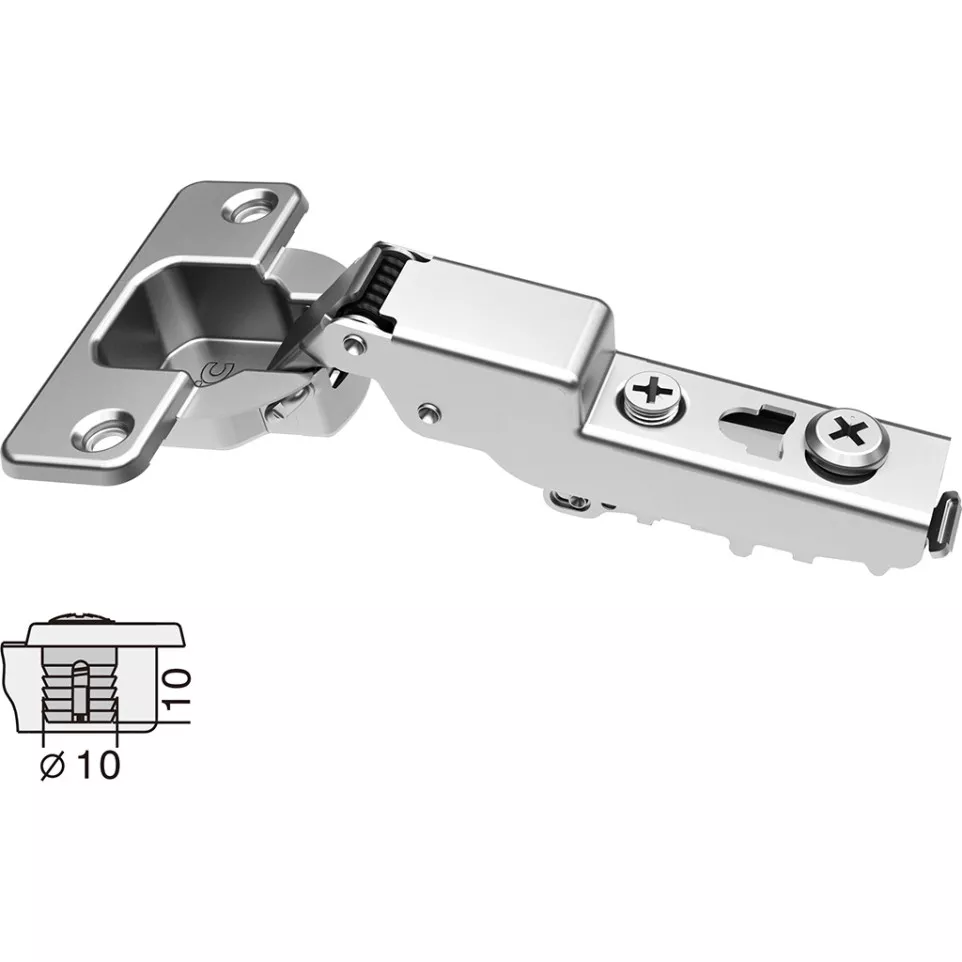 Stylish 110° Nickel Quick-Mount Hinge...