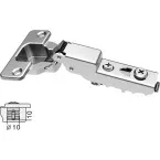 Charnière Stylish 110° nickelée à montage rapide Flash (Ø10x10mm), avec amortissement et avec fermeture automatique, pour porte 