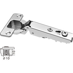 Stylish 110° Nickel-Plated Clip-On Hinge with Soft Close and Automatic Closing for Door (Ø10x10mm)