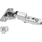 Stijlvol 110° vernikkeld verzonken scharnier (Ø10x10mm), met soft close en zelfsluitende functie, voor half opliggende deuren / 