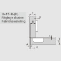 Stylish 110° Nickel-Plated Concealed Hinge (Ø10x10mm) with Soft Close and Self Closing for Overlay Door