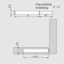 Push to open cam-follower 40mm stroke light gray for Pivot-Star, Stylish and Pivot-Pro hinges with damper and soft-close