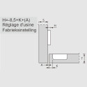 Pivot-Pro 100° vernikkeld opschroefscharnier met demping en zelfsluitende functie met Ø26mm tap, voor inzetdeuren / PCE