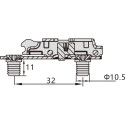 Linear Mounting Plate Stylish Nickel-Plated Press-Fit (for Ø10 x 12mm Drilling), Direct Height Adjustment, 2m Distance