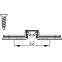 Pivot-Star vernikkelde kruismontageplaat met schroeven voor spaanplaat (voor diam 2,5mm gat) en met directe hoogteverstelling, a