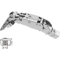 Charnière Pivot-Star 160° nickelée à montage rapide Flash (Ø10x10mm), avec amortissement et avec fermeture automatique, pour por