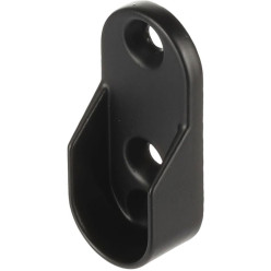 Support de barre penderie ovale 30x15mm noir mat / pce