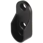 Oval Wardrobe Bar Support 30x15mm Matte Black per piece