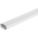 White Oval Wardrobe Rail 30x15x0.7mm Steel / 3m