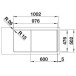 Spoelunit LANTOS 6S IF 1 kom+1 wastafel 1000x500mm gesatineerd roestvrij staal / pce
