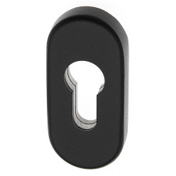 Rosace de sécurité ovale PZ épaisseur 9mm noir ~ 9005ST MAT / pce