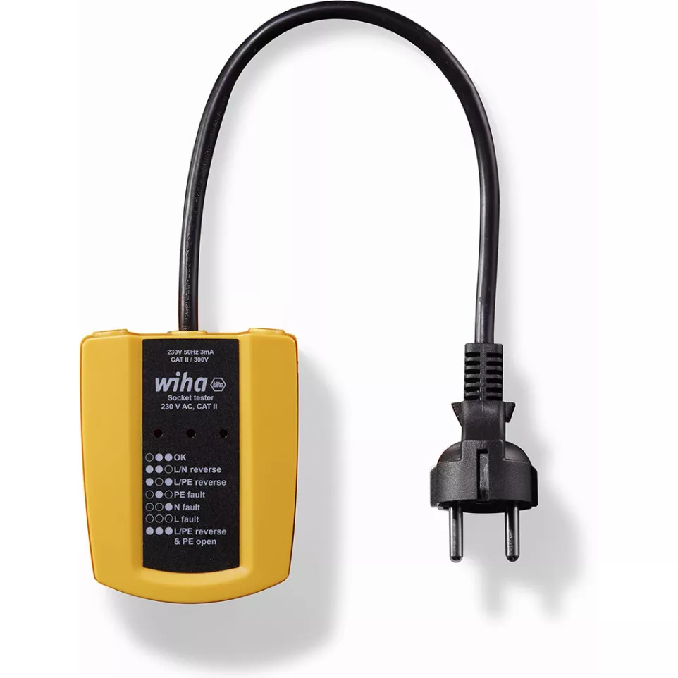 Testeur de prises Wiha 230 Vac CAT II...