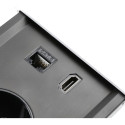 PRESTINO Combibox stopcontact 2 stopcontacten + USB A + USB C + RJ45 + HDMI wit / pce