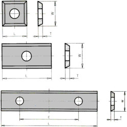 Standaard omkeerbare messen 14x14x1,2mm / pce