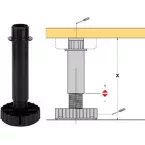 Vérin réglable Hettich KORREKT 89 à 125mm / pce