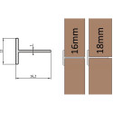 Profil traverse intermédiaire T aluminium anodisé bronze pour panneaux bois ép. 18mm, pour coulissant ERGO 18, NOVO S 18 et LOCA