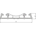 Dubbele bodemlooprail "PRO" brons geanodiseerd aluminium voor ERGO 18, NOVO S 18 en 18/4, LOCA 18 en 18/4 geleiders lengte 6m / 