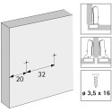 Opschroefbare lineaire montageplaat met directe hoogteverstelling, obsidiaanzwart, afstand 3 mm / pce