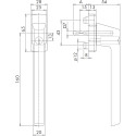 SI-LINE vierkante greep met cilinder voor PSK100+/PSK130+/PSK160+ 31mm bruin RAL8022 / pce