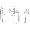 Victory greep 90° 40mm (metalen afdekking) 9005 mat / pce