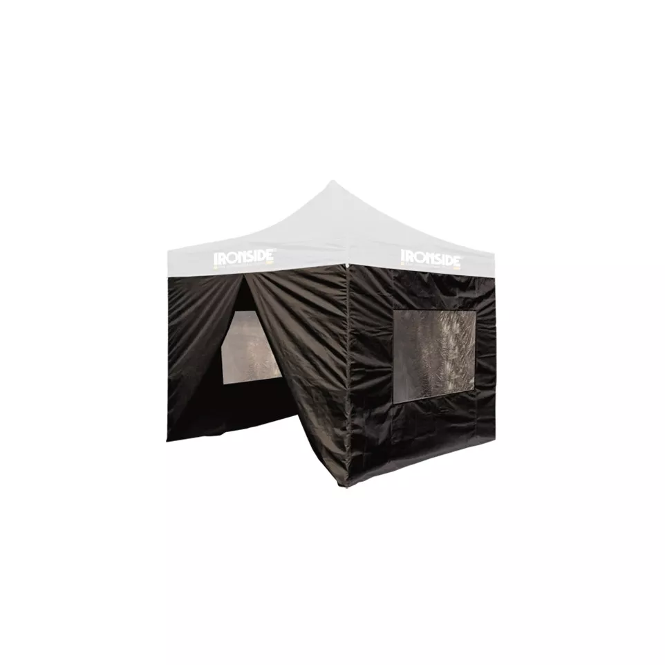 Zwarte wand voor open terrein tent...
