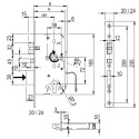 Salto LE7S05 omkeerbaar slot - deur detector 55/72 / pce