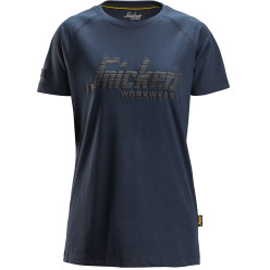 Women's T-shirt with Snickers Workwear logo 2597 navy melange XL per piece
