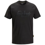 T-shirt met logo en korte...
