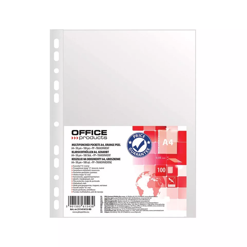 OFFICE products Punched Pockets A4 50...